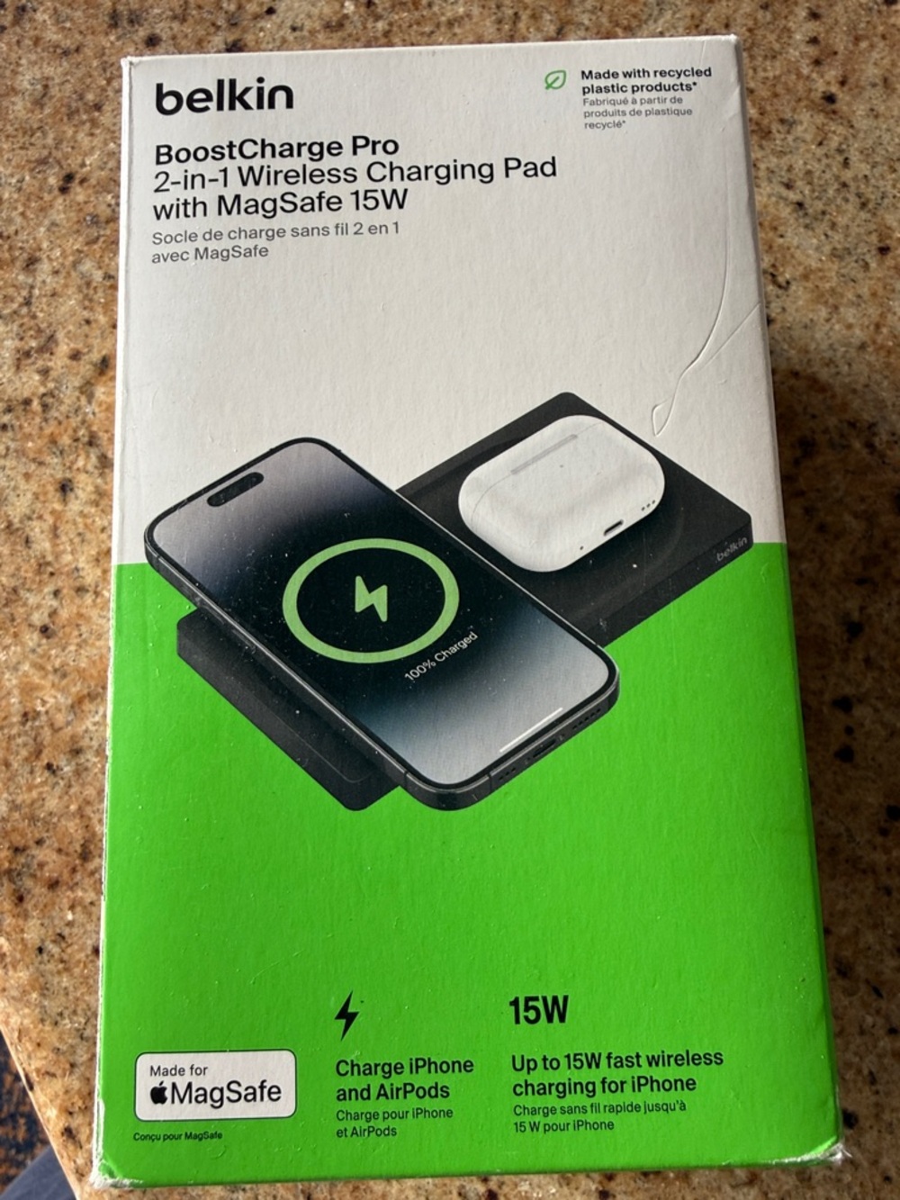 belkin BoostCharge Pro 2-in-1 Wireless Charging Pad